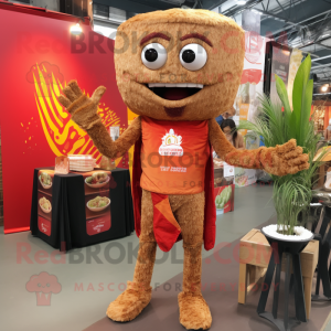 Rust Pad Thai mascot costume character dressed with a Playsuit and Foot pads