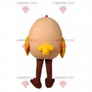 Mascote de ovo de galinha super alegre e delirante -