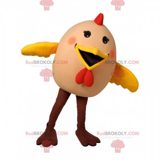 Super cheerful and delirious chicken egg mascot - Redbrokoly.com