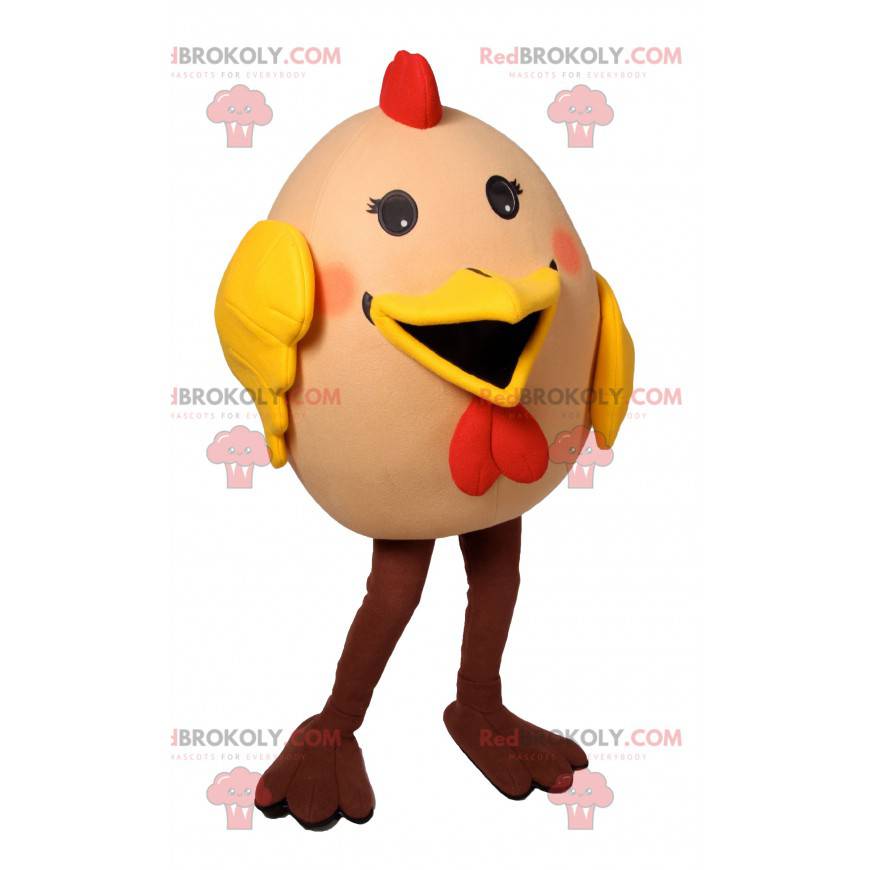 Super cheerful and delirious chicken egg mascot - Redbrokoly.com