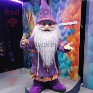 nan Wizard mascot costume character dressed with a Vest and Hair clips