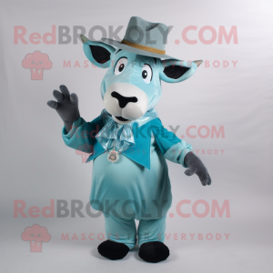 Teal Zebu mascotte kostuum...