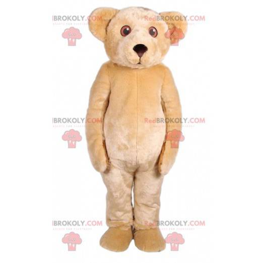 Rørende ved beige bamse maskot - Redbrokoly.com