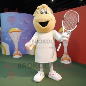 Creme tennisketcher maskot...