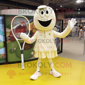 Creme tennisketcher maskot...