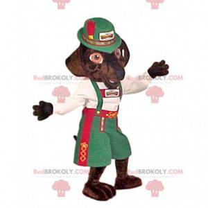 Mascotte de renard en tenue traditionnelle suisse -