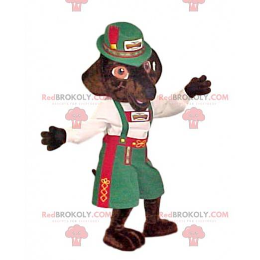 Fuchsmaskottchen in traditioneller Schweizer Kleidung -