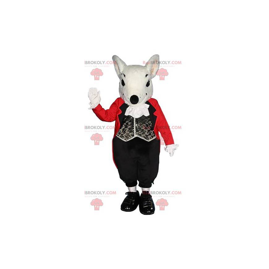 Mascot little gray rat with his valet costume - Redbrokoly.com