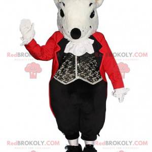 Mascot rata gris con su traje de valet - Redbrokoly.com