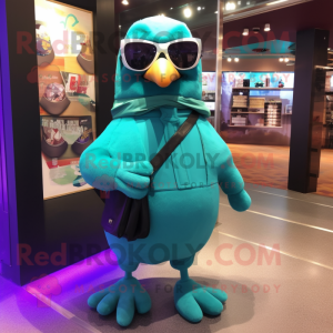 Teal Duif mascotte kostuum...