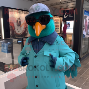 Teal Duif mascotte kostuum...