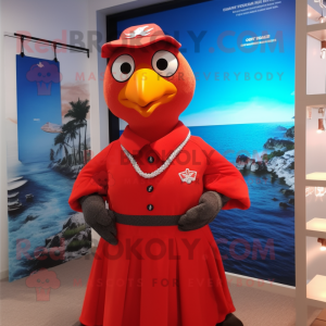 Red Seagull maskot kostume...