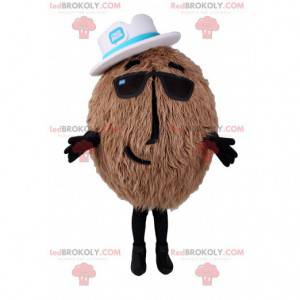 Mascotte de noix de coco avec son chapeau blanc - Redbrokoly.com