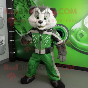 Grön grävling maskot kostym...