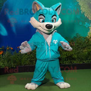 Cyan Dingo mascotte kostuum...