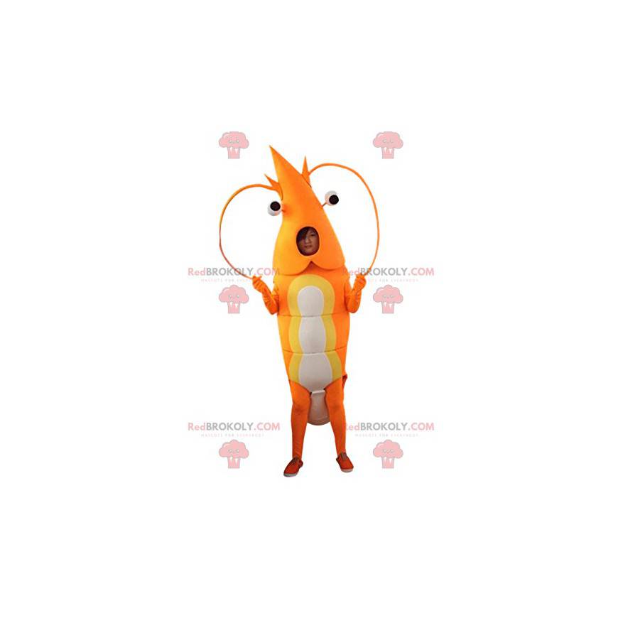 Mascote da lagosta gigante e suas grandes antenas -
