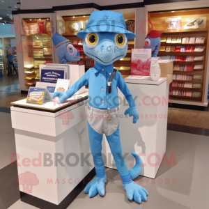 Sky Blue Geckos Maskottchen...