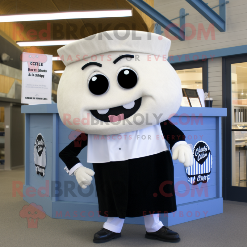 White Clam Chowder mascot costume character dressed with a Tuxedo and Hair clips