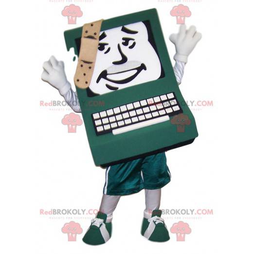 Computer mascot with a bandage on his head - Redbrokoly.com