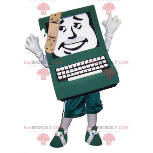 Mascotte d'ordinateur avec un pansement sur la tête -