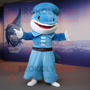 Blue Shark mascotte kostuum...