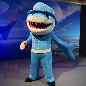 Blue Shark maskot kostym...