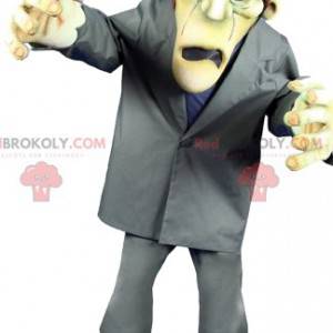 Mascot of the monstrous Frankenstein in gray costume -