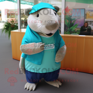 Teal Capibara mascotte...