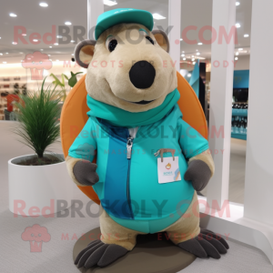 Teal Capibara mascotte...