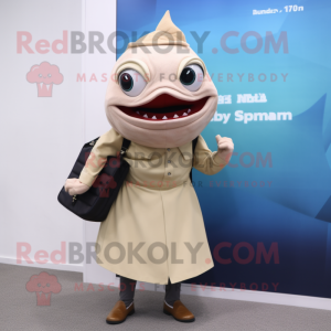 Beige Tuna maskot kostume...