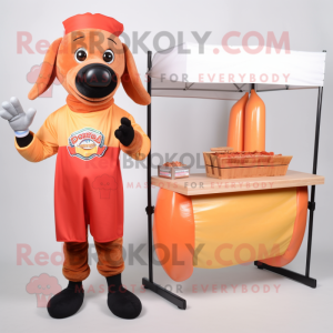 Peach Hot Dogs maskot...