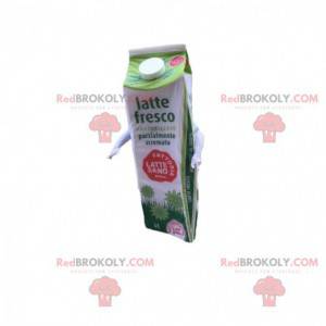 Green and white brick of milk mascot - Redbrokoly.com