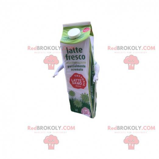 Zelené a bílé cihly mléka maskot - Redbrokoly.com
