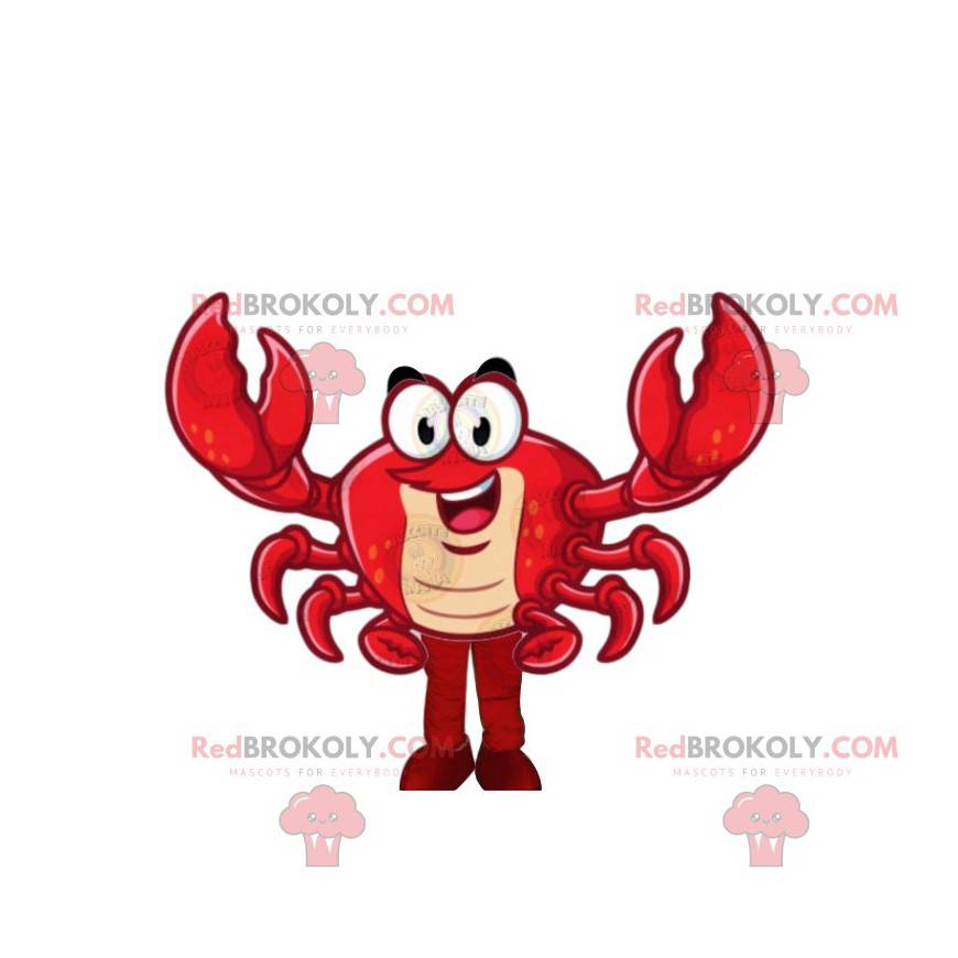 Zeer grappige rode krab mascotte - Redbrokoly.com