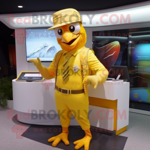 Gold Parrot maskot drakt...