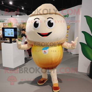 Beige Mango maskot kostume...