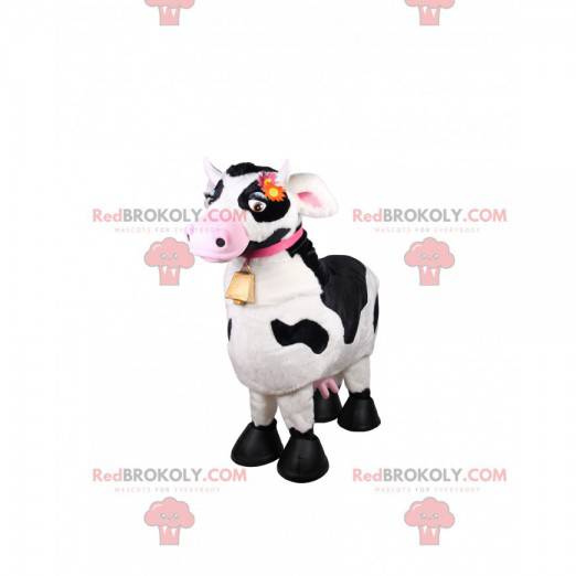 Mascotte de petite vache coquette avec sa cloche -