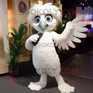 Hvid Harpy maskot kostume...