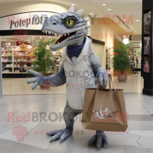 Sølv Utahraptor maskot...