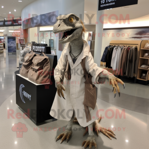 Sølv Utahraptor maskot...