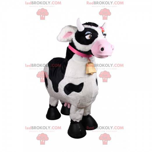 Mascotte de petite vache coquette avec sa cloche -