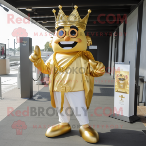 Gold King mascotte kostuum...