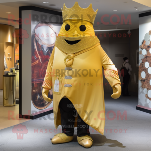 Gold King maskot kostym...