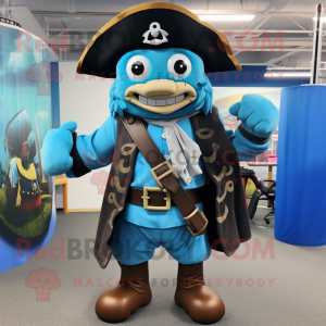 Sky Blue Pirate maskot...