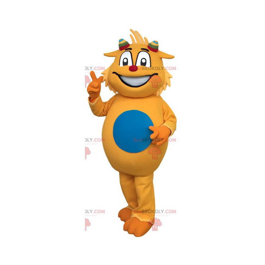 Yellow snowman mascot with multicolored antennas - Yellow snowman mascot with multicolored antennas -