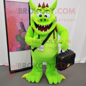 Lime Green Devil mascotte...