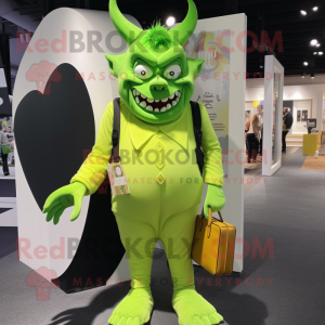 Lime Green Devil mascotte...