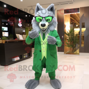 Green Say Wolf mascotte...