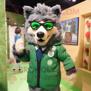 Green Say Wolf mascotte...