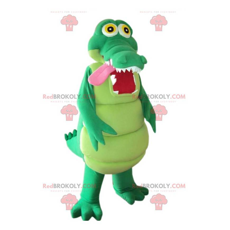 Meget sjov grøn krokodille maskot - Redbrokoly.com